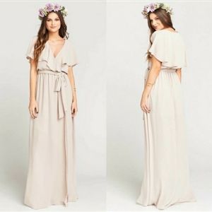 Show me your mumu weddings Audrey faux wrap ruffle maxi dress w/ flutter sleeves